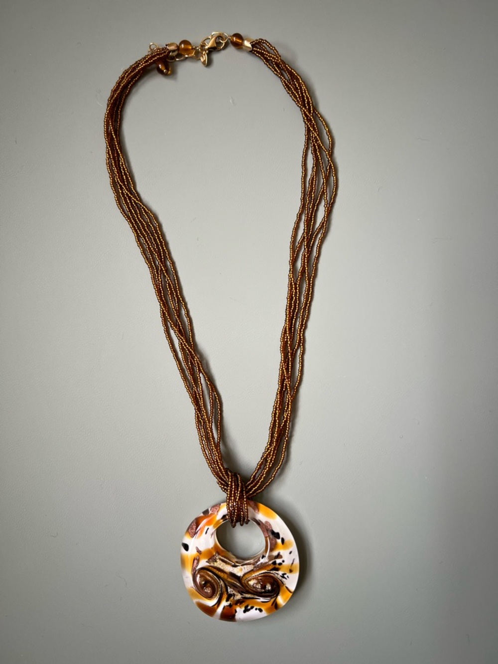 Murano Glass Pendant Necklace (Made in Italy)